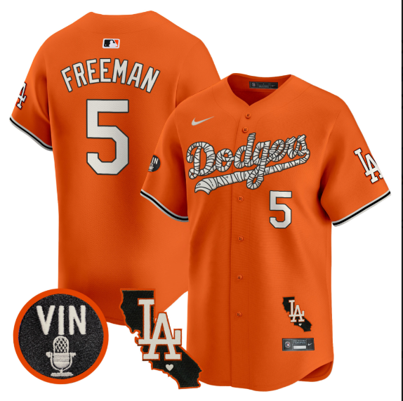 Men Los Angeles Dodgers #5 Freeman 2025 orange Limited Stitched Jersey